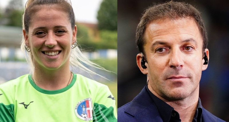 MONCALIERI - Seduta di allenamento speciale con Alex Del Piero per la portiera Elisabetta Milone