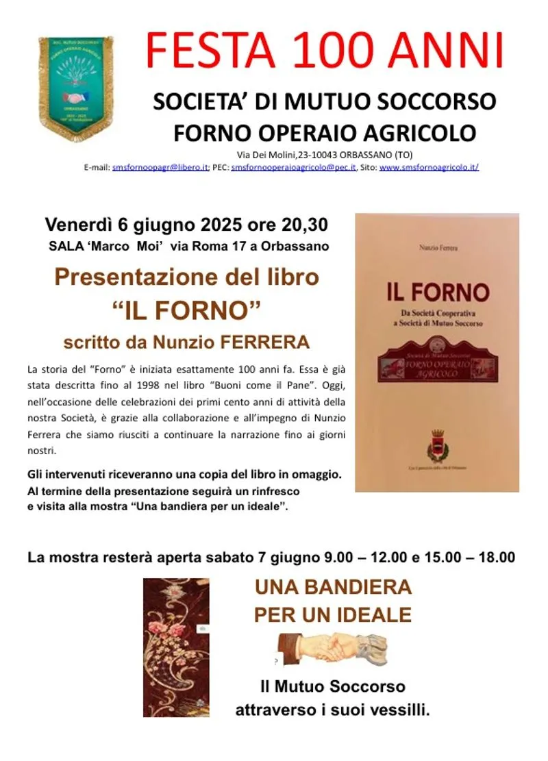 ORBASSANO - Festa per il 100° anniversario della Società di Mutuo Soccorso Forno Operaio Agricolo
