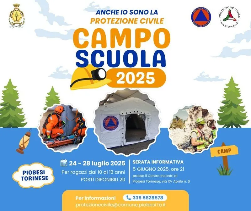 PIOBESI - «Campo Scuola» della Protezione Civile: cinque giorni per diventare cittadini più consapevoli