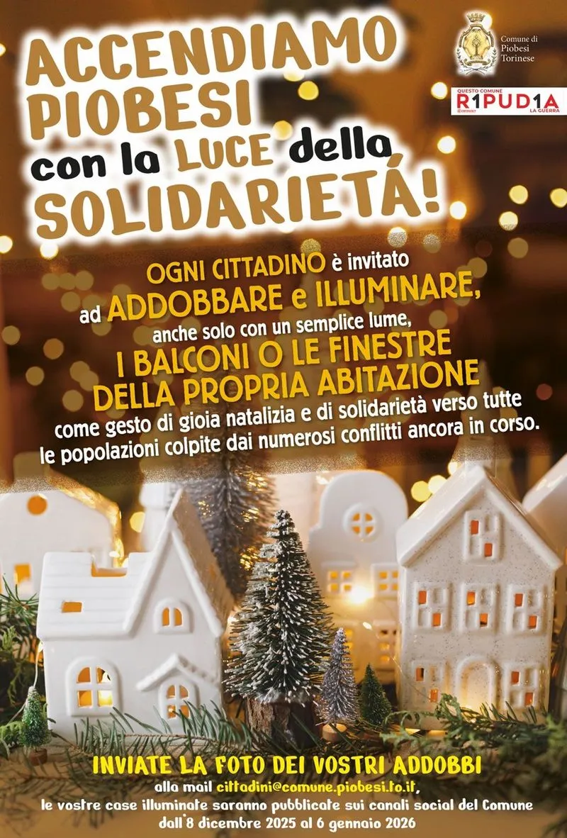 PIOBESI - Natale è solidarietà: i fondi per le luminarie andranno all'ospedale di Emergency in Uganda