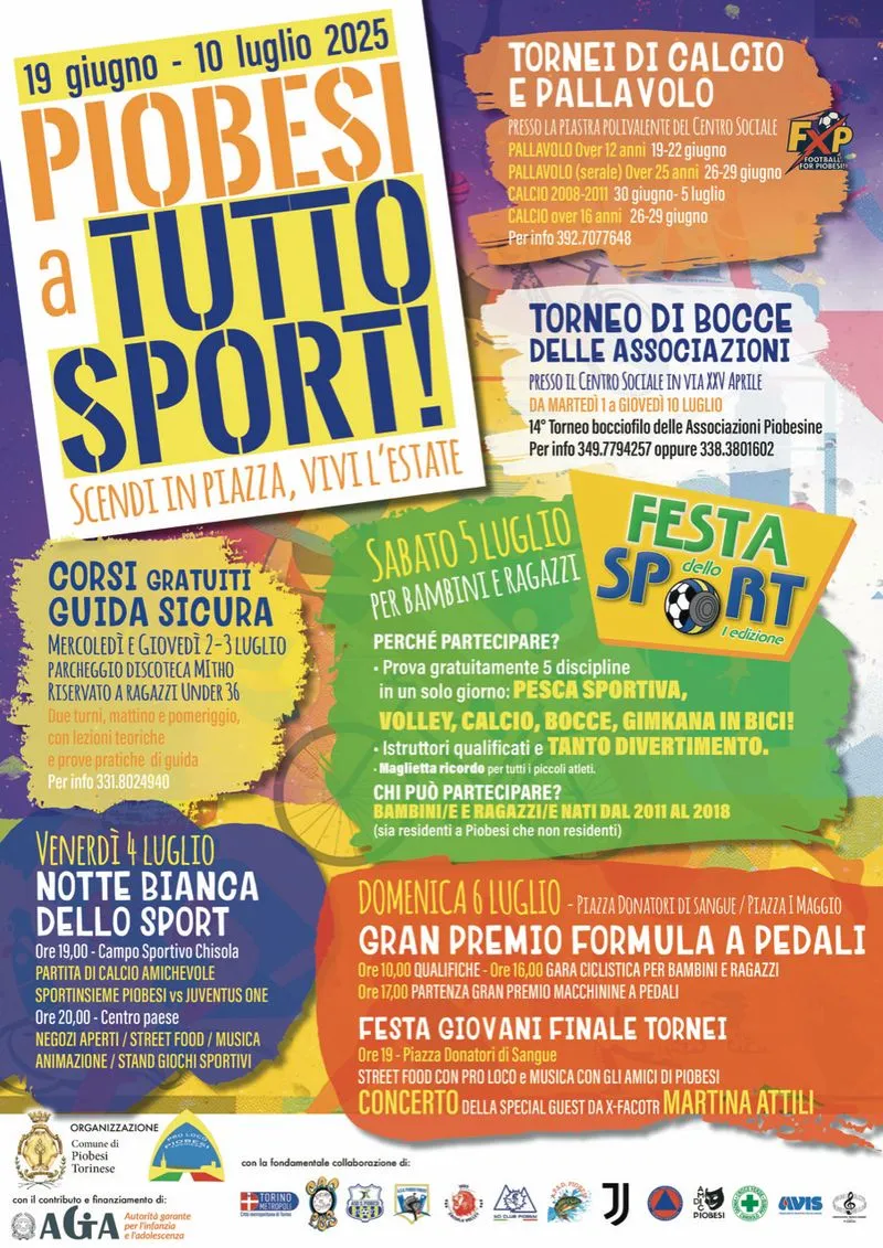 PIOBESI - Tornei, feste e divertimento: lo sport protagonista dell'estate cittadina
