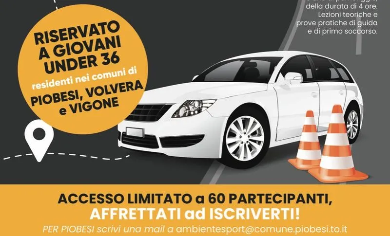 PIOBESI - Un corso gratuito di guida sicura per gli under 36