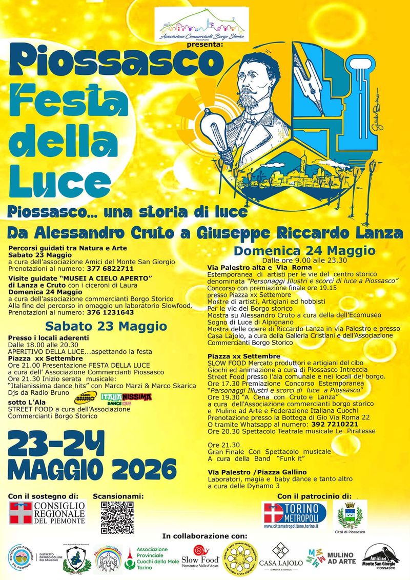 PIOSSASCO - La Festa della Luce illumina il ricordo di due figure emblematiche e di respiro internazionale
