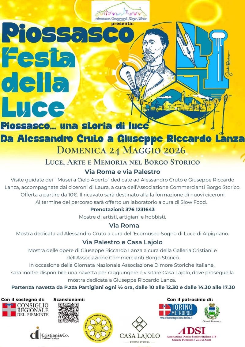 PIOSSASCO - La Festa della Luce illumina il ricordo di due figure emblematiche e di respiro internazionale