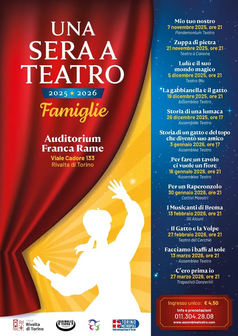 RIVALTA - Assemblea Teatro, al via la nuova stagione di spettacoli