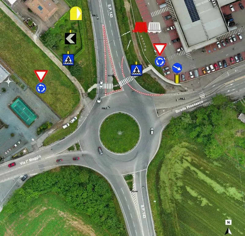 RIVALTA - Una nuova rotonda sulla provinciale 143 in frazione Tetti Francesi