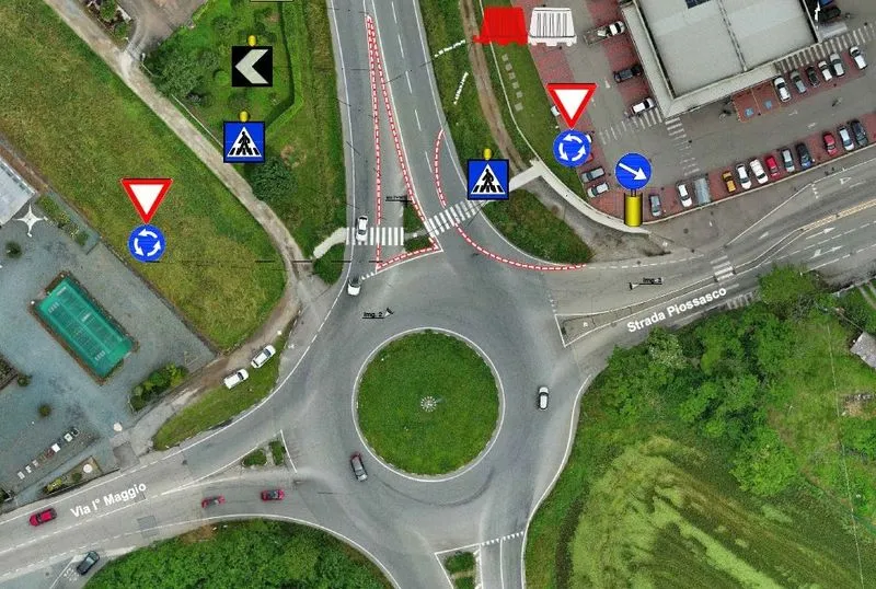 RIVALTA - Una nuova rotonda sulla provinciale 143 in frazione Tetti Francesi