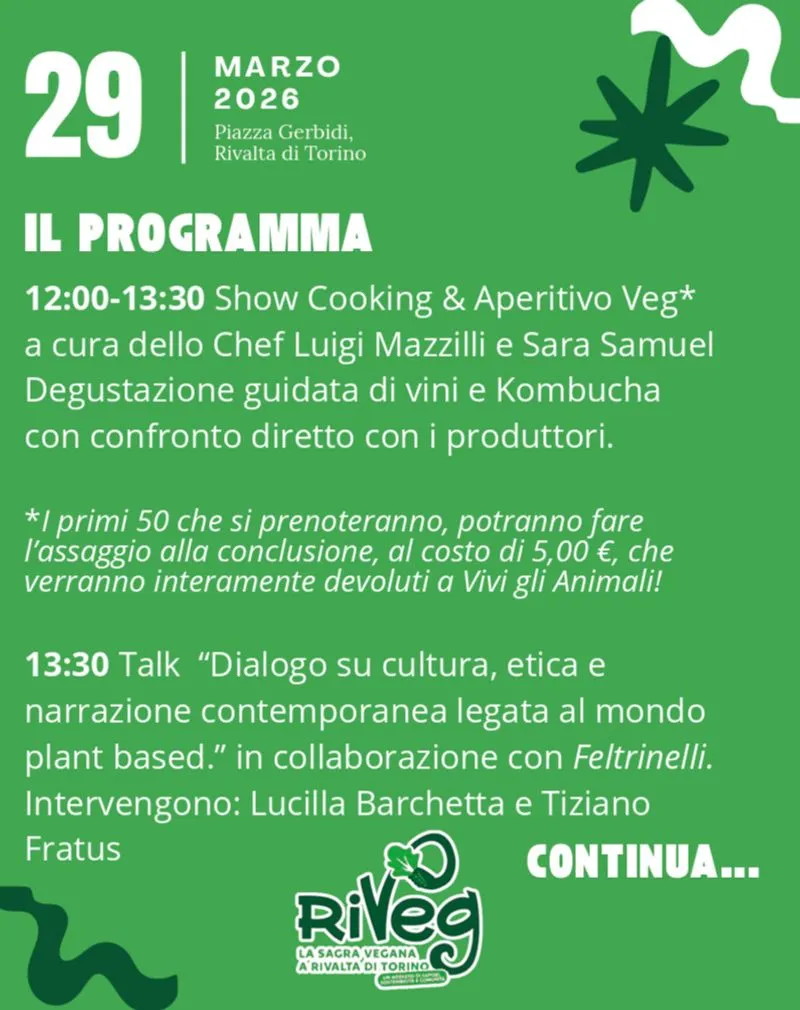 RIVALTA - RiVeg, la sagra che unisce cucina vegetale e tradizione di paese
