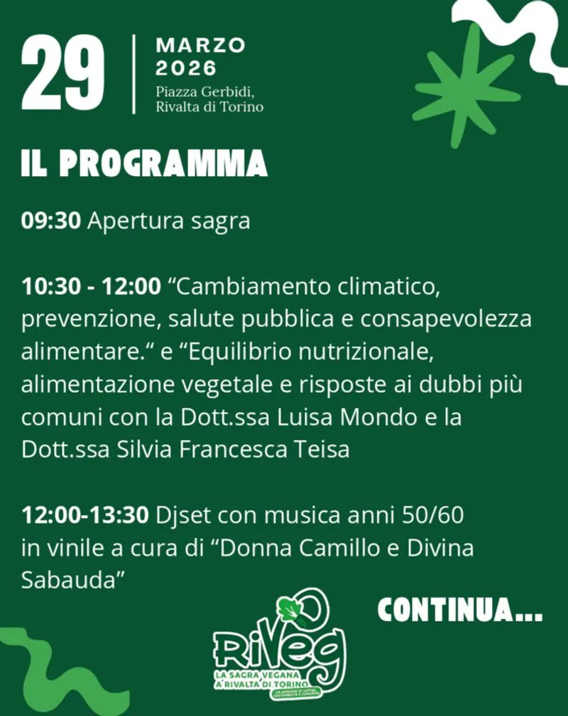 RIVALTA - RiVeg, la sagra che unisce cucina vegetale e tradizione di paese