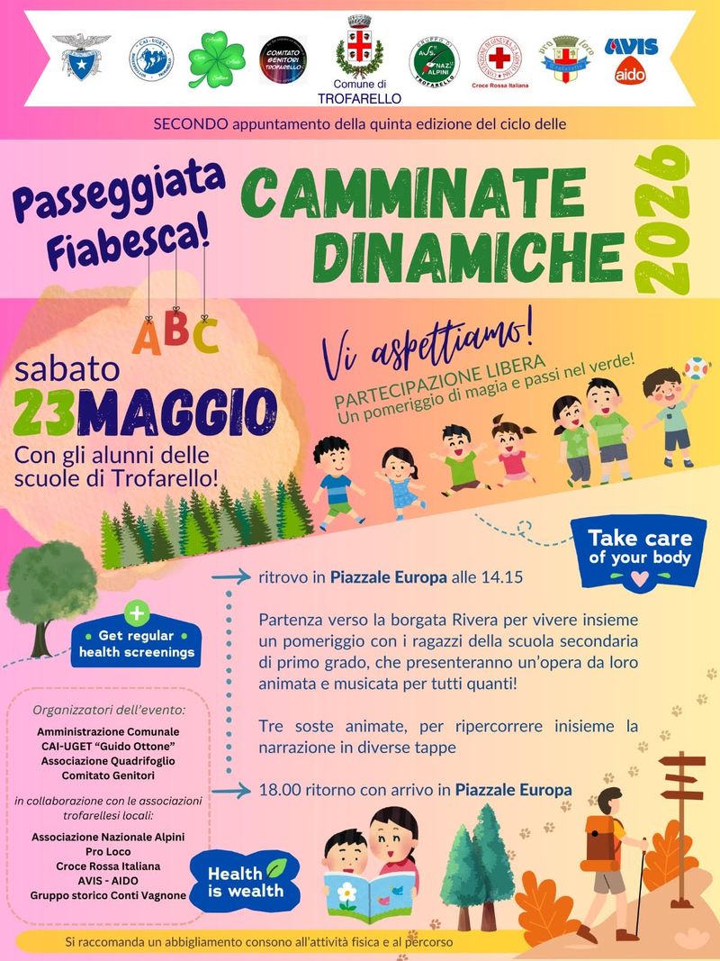 TROFARELLO - Camminata dinamica con tre soste animate lungo il percorso verso la borgata Rivera