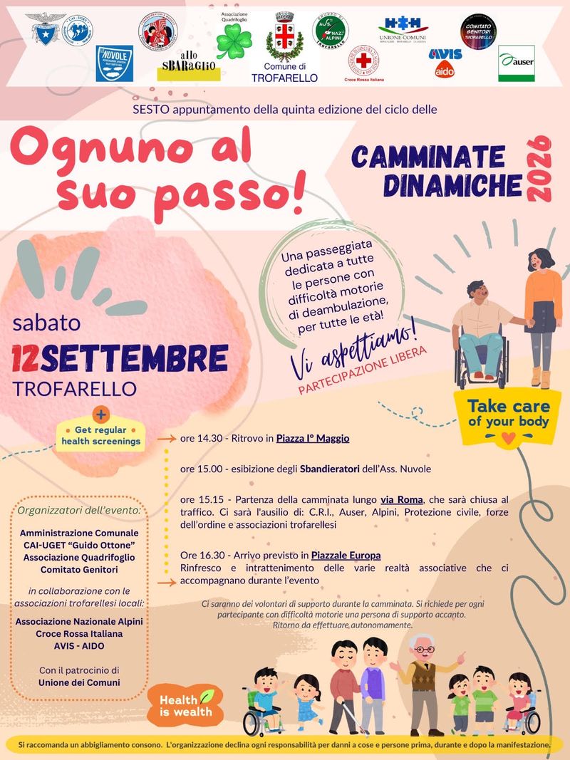 TROFARELLO - Camminata Dinamica: un invito a camminare insieme, ognuno al suo passo