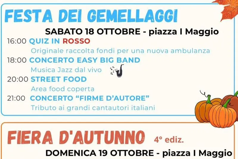 TROFARELLO - Tutto pronto per la Festa dei gemellaggi e la Fiera d’Autunno