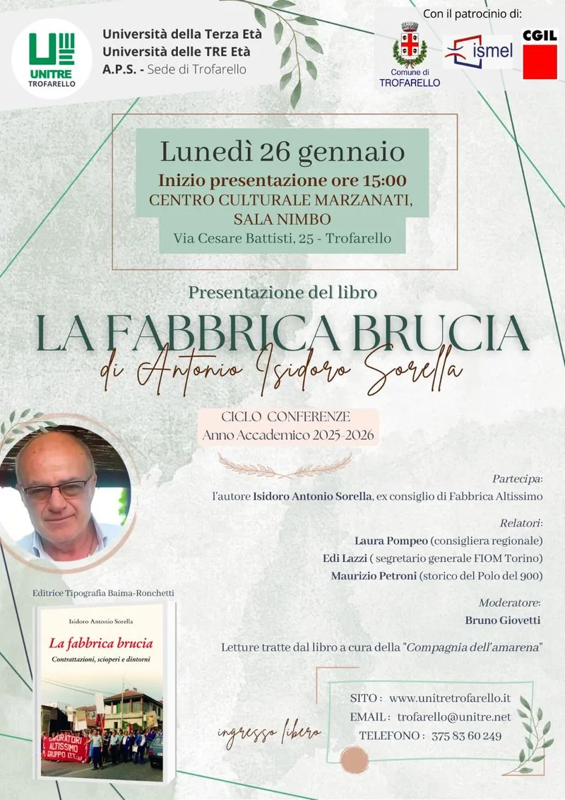 TROFARELLO - La storia della ditta Altissimo raccontata da Sorella al centro culturale Marzanati