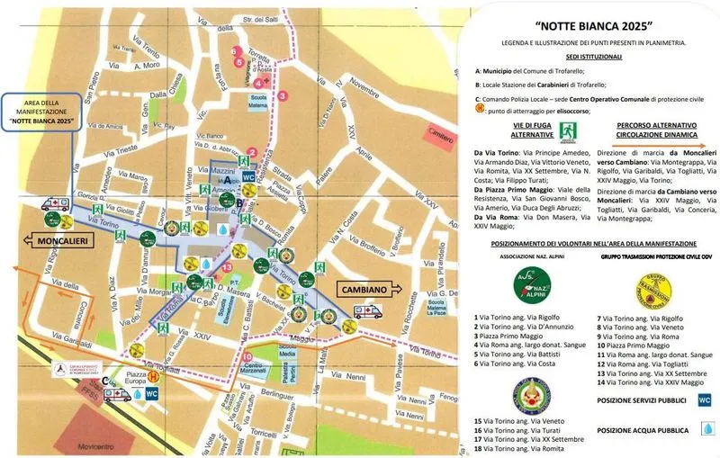 TROFARELLO - Tutto pronto per la «Notte Bianca» con musica, punti ristoro, negozi aperti