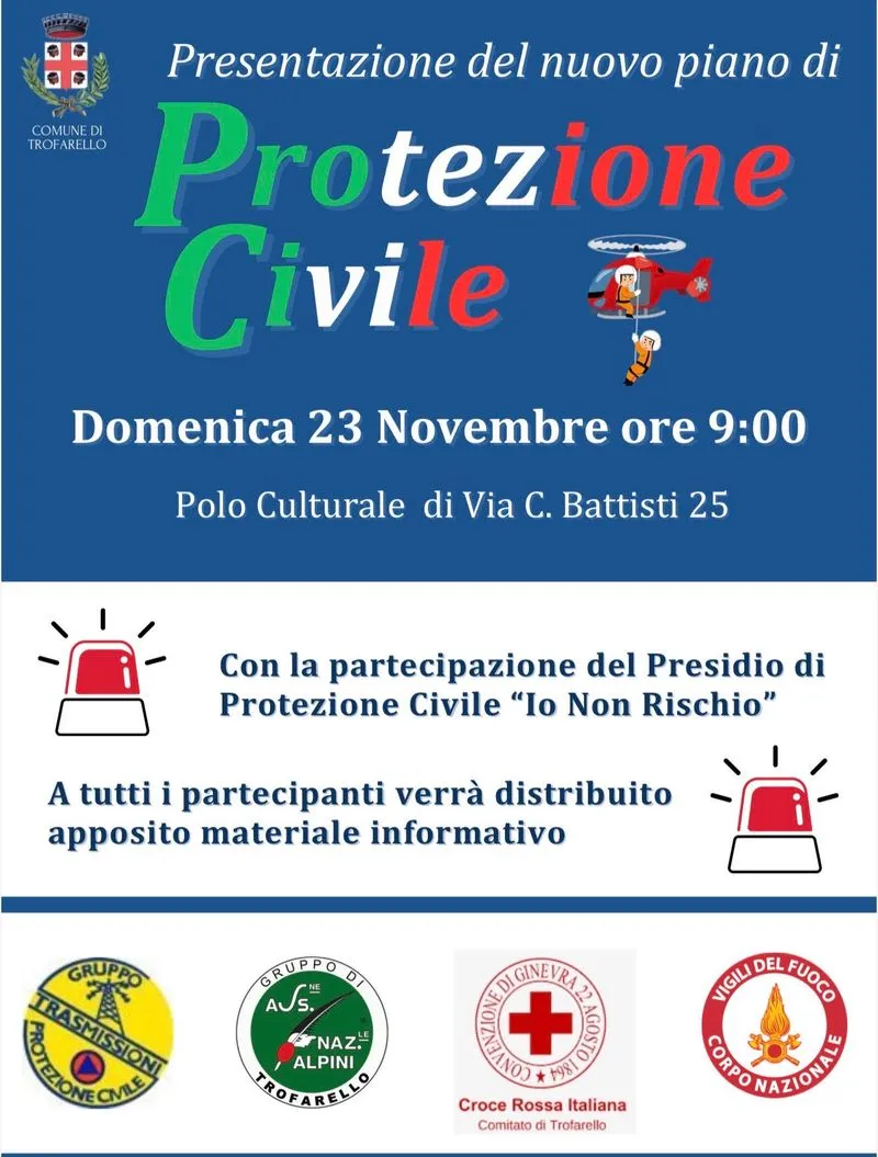 TROFARELLO - Il Comune presenta il nuovo Piano di Protezione Civile
