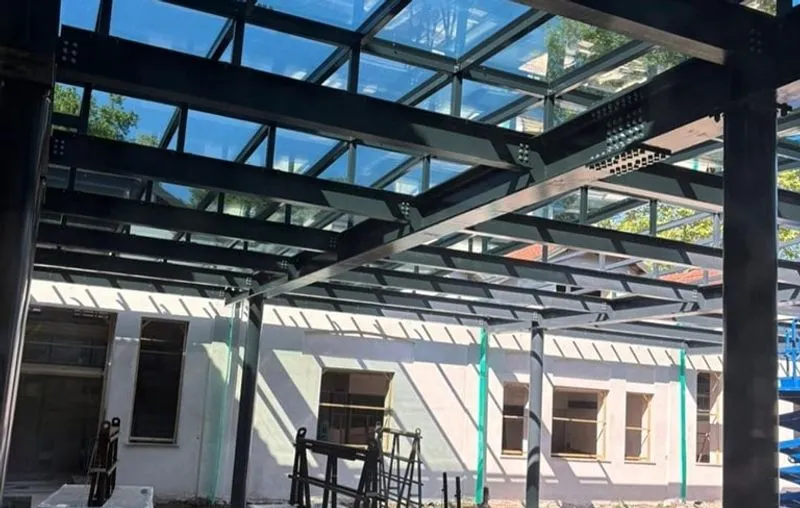 TROFARELLO - Il velario al Marzanati: proseguono i lavori per il nuovo polo culturale