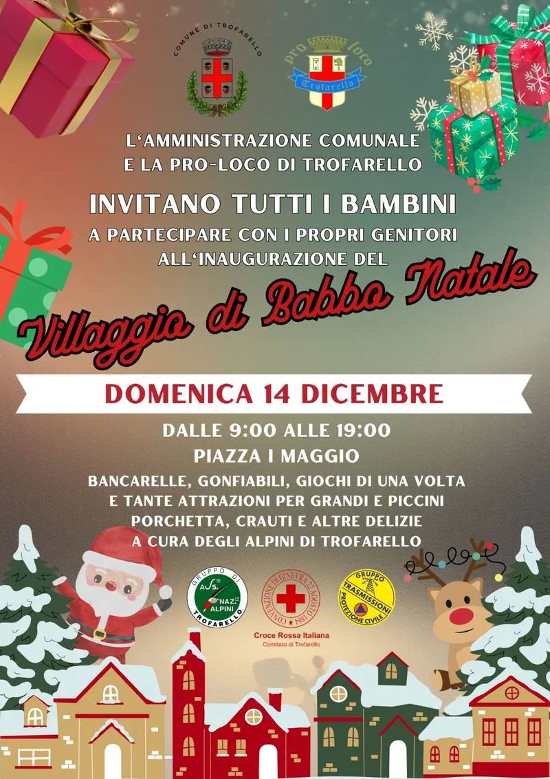 TROFARELLO - Domenica 14 dicembre apre il «Villaggio di Babbo Natale»