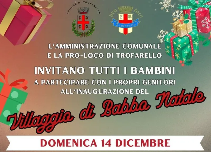 TROFARELLO - Domenica 14 dicembre apre il «Villaggio di Babbo Natale»