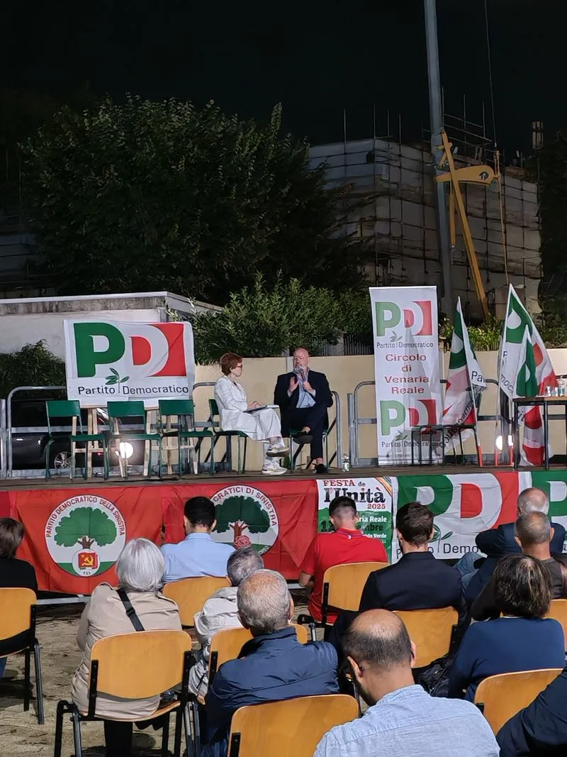 VENARIA - Con l'intervista al presidente del Pd, Stefano Bonaccini, si è conclusa la «Festa dell'Unità» - FOTO