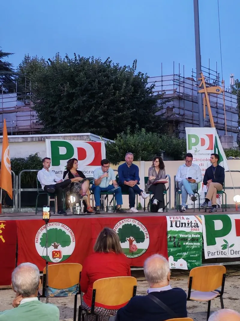 VENARIA - Con l'intervista al presidente del Pd, Stefano Bonaccini, si è conclusa la «Festa dell'Unità» - FOTO