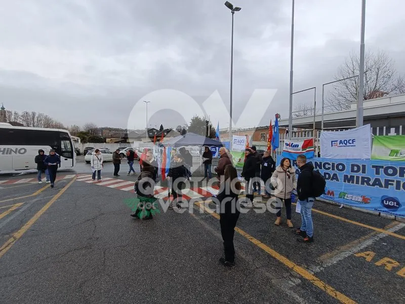 VENARIA - Volantinaggio dei sindacati alla «Marelli»: «Lotta per garantire il futuro aziendale» - FOTO