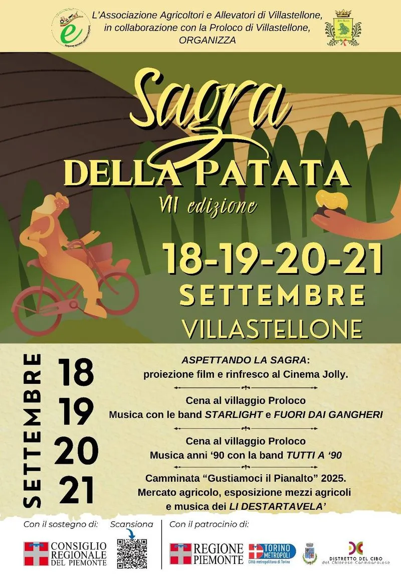VILLASTELLONE - Nel terzo fine settimana di settembre si celebra la patata
