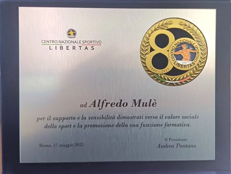 VINOVO - Alfredo Mulè premiato al Coni per il suo grande impegno nel mondo dello sport - FOTO