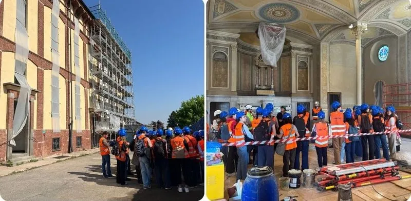 VINOVO - Gli studenti del Politecnico di Torino in visita al cantiere per la riqualificazione dell'ex Cottolengo