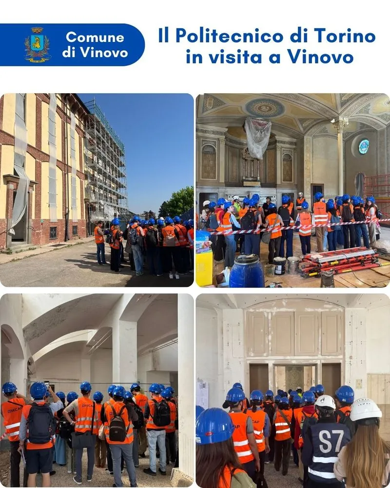 VINOVO - Gli studenti del Politecnico di Torino in visita al cantiere per la riqualificazione dell'ex Cottolengo