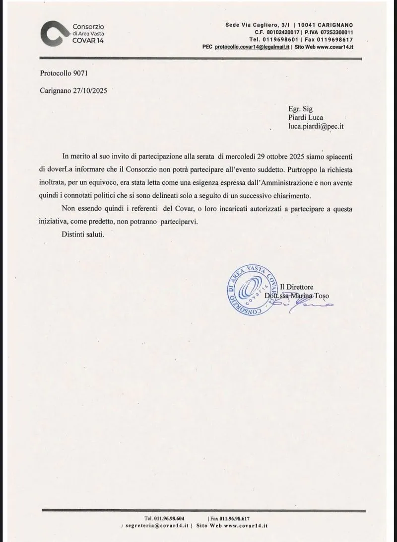 VINOVO - Salta l'incontro sulla tassa rifiuti, opposizione all'attacco: «Scelta gravissima»