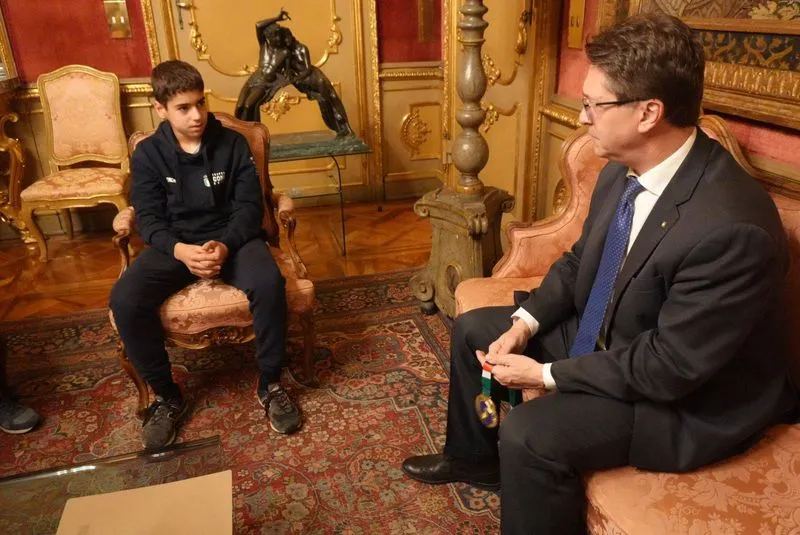 VIRLE - Il giovane campione di lotta greco-romana Francesco Fergola premiato a Torino - FOTO